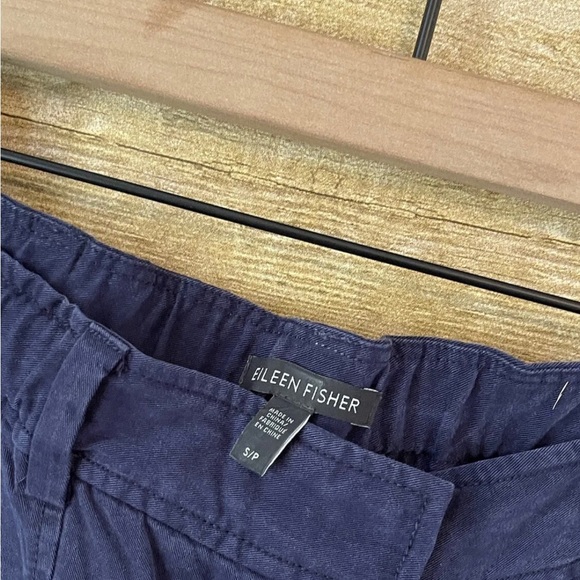 EILEEN FISHER $148 Navy Tencel Slim Zip Front Casual Pants Size S Small - Picture 3 of 5
